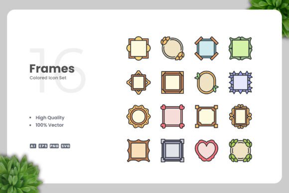 Frames Colored Icons for Clean Digital Design