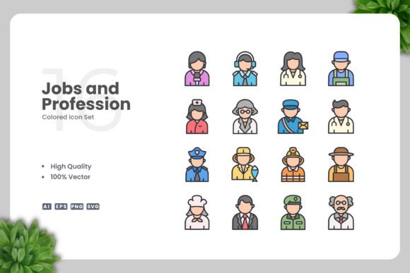 Jobs and Profession Colored Icons