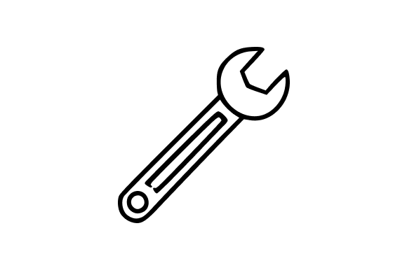 Open-end Wrench Line Art for Modern Design