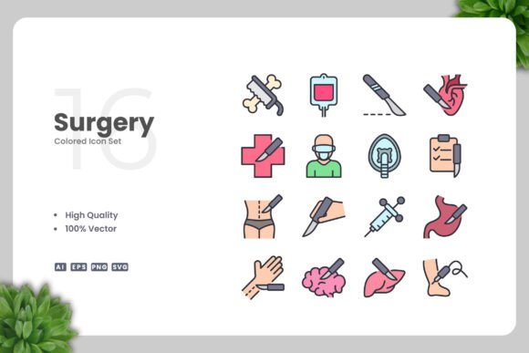 Surgery Colored Icons for Modern Design Projects