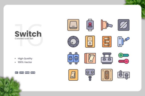 Switch Colored Icons: Evaluating a Versatile Vector Icon Set