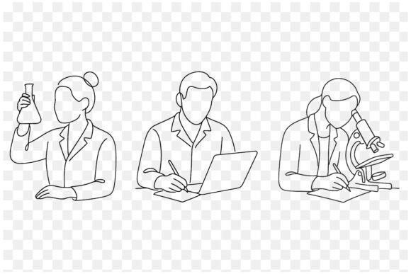 The Art of Scientists Working in Lab and Research Environments: Minimalist Visuals for Modern Science Communication