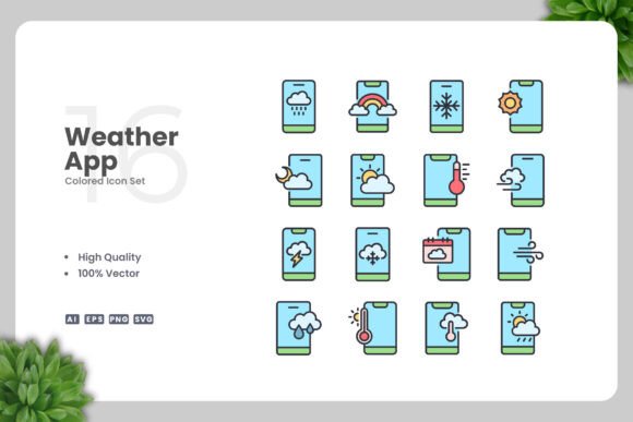 Weather App Colored Icons for Every Need