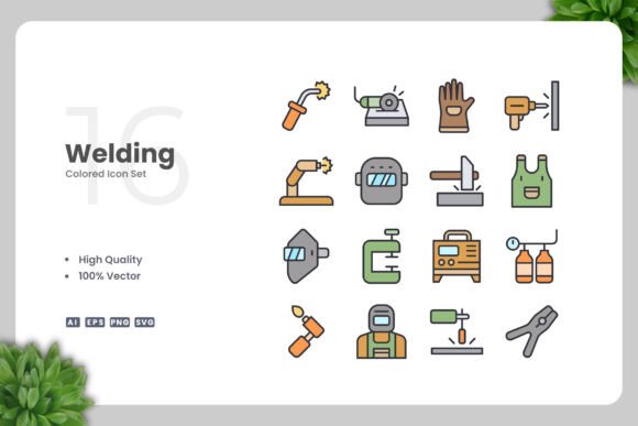 Welding Colored Icons: Versatile Vector Graphics for Modern Projects